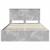 Cadru de pat Gri din beton 140 x 200 cm Lemn Ingineresc GartenMobel Dekor