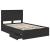 Cadru de pat cu sertar Negru 135 x 190 cm Lemn Ingineresc GartenMobel Dekor