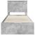 Cadru de pat Gri din beton 100 x 200 cm Lemn Ingineresc GartenMobel Dekor