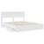 Cadru de pat cu sertar Alb 200 x 200 cm Lemn Ingineresc GartenMobel Dekor