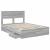 Cadru de pat cu sertar Gri Sonoma 140 x 190 cm Lemn Ingineresc GartenMobel Dekor