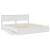 Cadru de pat cu sertar Alb 200 x 200 cm Lemn Ingineresc GartenMobel Dekor