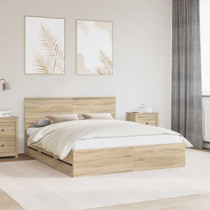 Cadru de pat Stejar Sonoma 160 x 200 cm Lemn Ingineresc GartenMobel Dekor