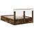 Cadru de pat Stejar fumuriu 140 x 190 cm Lemn Ingineresc GartenMobel Dekor