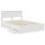 Cadru de pat cu sertar Alb 140 x 200 cm Lemn Ingineresc GartenMobel Dekor