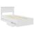 Cadru de pat cu sertar Alb 100 x 200 cm Lemn Ingineresc GartenMobel Dekor