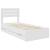 Cadru de pat cu sertar Alb 90 x 200 cm Lemn Ingineresc GartenMobel Dekor