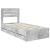 Cadru de pat Gri din beton 90 x 200 cm Lemn Ingineresc GartenMobel Dekor