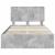 Cadru de pat Gri din beton 135 x 190 cm Lemn Ingineresc GartenMobel Dekor
