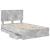 Cadru de pat Gri din beton 135 x 190 cm Lemn Ingineresc GartenMobel Dekor