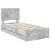 Cadru de pat Gri din beton 75 x 190 cm Lemn Ingineresc GartenMobel Dekor