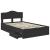 Cadru de pat cu sertar Negru 120 x 190 cm Lemn Ingineresc GartenMobel Dekor