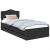 Cadru de pat cu sertar Negru 100 x 200 cm Lemn Ingineresc GartenMobel Dekor