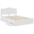 Cadru de pat cu sertar Alb 160 x 200 cm Lemn Ingineresc GartenMobel Dekor
