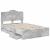 Cadru de pat Gri din beton 120 x 200 cm Lemn Ingineresc GartenMobel Dekor