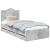 Cadru de pat Gri din beton 100 x 200 cm Lemn Ingineresc GartenMobel Dekor