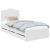 Cadru de pat cu sertar Alb 90 x 200 cm Lemn Ingineresc GartenMobel Dekor