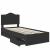 Cadru de pat cu sertar Negru 90 x 200 cm Lemn Ingineresc GartenMobel Dekor