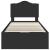 Cadru de pat cu sertar Negru 75 x 190 cm Lemn Ingineresc GartenMobel Dekor