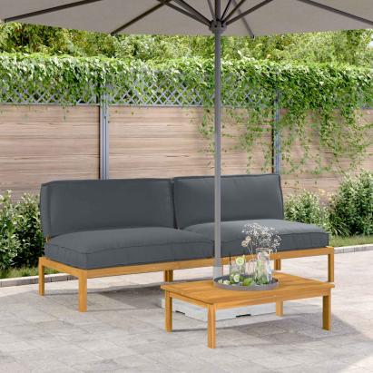 Set de canapea Antracit 240 x 80 x 69 cm Lemn Solid de Acacia GartenMobel Dekor