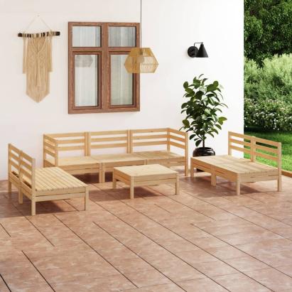 Set mobilier de grădină, 8 piese, lemn masiv de pin GartenMobel Dekor