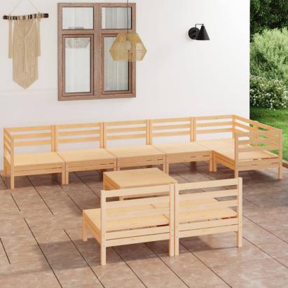 Set mobilier de grădină, 9 piese, lemn masiv de pin GartenMobel Dekor