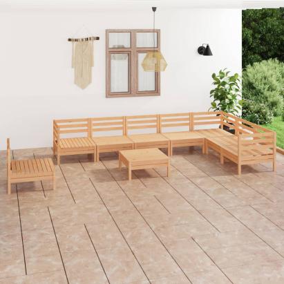 Set mobilier de grădină, 9 piese, lemn masiv de pin GartenMobel Dekor