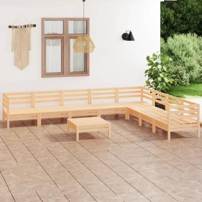 Set mobilier de grădină, 9 piese, lemn masiv de pin GartenMobel Dekor