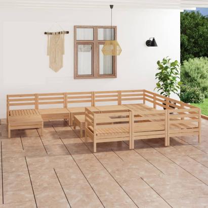 Set mobilier de grădină, 12 piese, lemn masiv de pin GartenMobel Dekor