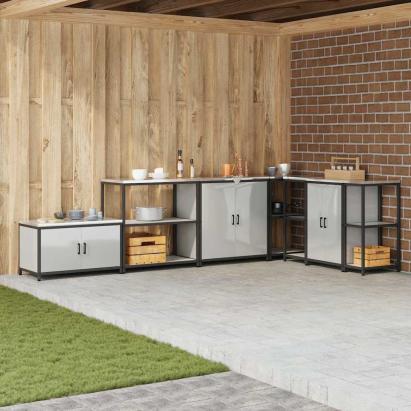 Depozitare pentru bucătărie Argintiu 60 x 50 x 92 cm Oțel GartenMobel Dekor