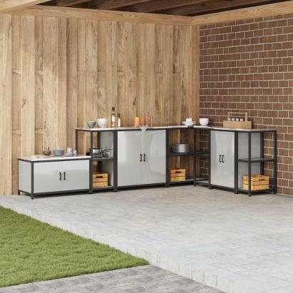 Depozitare pentru bucătărie Argintiu 60 x 50 x 92 cm Oțel GartenMobel Dekor