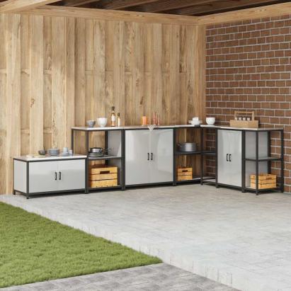 Depozitare pentru bucătărie Argintiu 60 x 50 x 92 cm Oțel GartenMobel Dekor