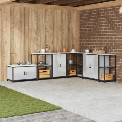 Depozitare pentru bucătărie Argintiu 60 x 50 x 92 cm Oțel GartenMobel Dekor