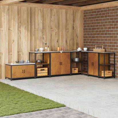 Depozitare pentru bucătărie cu ușă Ruginit 60 x 50 x 92 cm Oțel GartenMobel Dekor