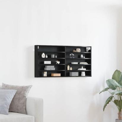 Dulap de Expunere Stejar Negru 100 x 8,5 x 50 cm Lemn compozit GartenMobel Dekor