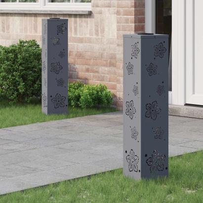 Lumină LED Solară pentru Alei 2 pcs Antracit GartenMobel Dekor