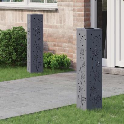 Lumină LED Solară pentru Alei 2 pcs Antracit GartenMobel Dekor