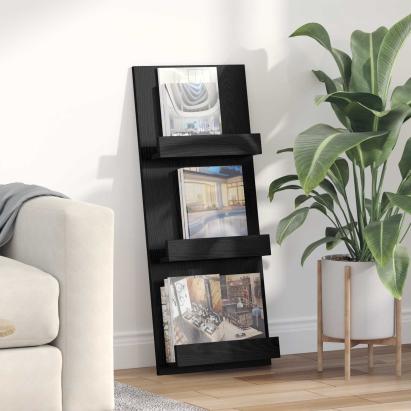 Raft pentru reviste Stejar Negru 51 x 11 x 102 cm Lemn compozit GartenMobel Dekor