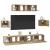 Set comodă TV Pe perete 7 pcs Stejar Artizanal Lemn compozit GartenMobel Dekor
