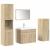 Set mobilier de baie, 5 piese, stejar sonoma, lemn prelucrat GartenMobel Dekor