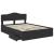 Cadru de pat cu sertar Negru 150 x 200 cm Lemn Ingineresc GartenMobel Dekor