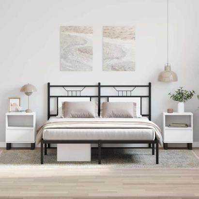 Noptiere, 2 buc., alb, 40x35x50 cm, lemn compozit GartenMobel Dekor