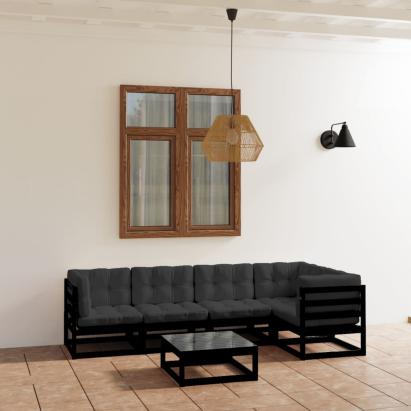 Set mobilier grădină cu perne, 6 piese, lemn masiv pin GartenMobel Dekor