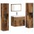 Set de mobilier pentru baie 4 pcs Lemn Vechi Lemn compozit GartenMobel Dekor