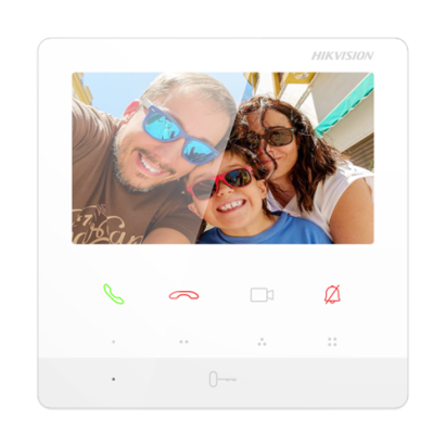 Monitor videointerfon TCP/IP, TFT LCD 4.3 inch 9 butoane, PoE, Alb - HIKVISION DS-KH6100-E1-White SafetyGuard Surveillance