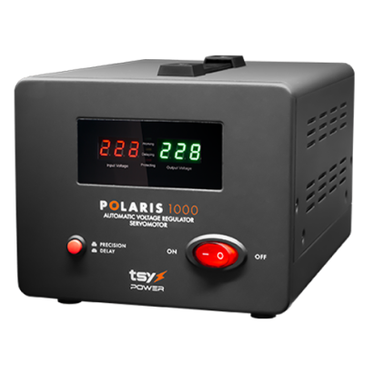 Regulator de tensiune cu servomotor, 1000VA, tensiune la intrare 150-260V, delay 6-180s AVR-POLARIS-1000VA SafetyGuard Surveillance