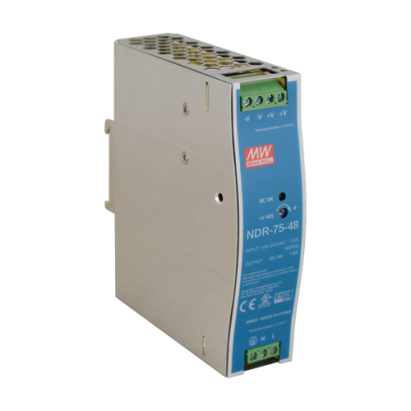 Sursa de alimentare in comutatie, 48V/1.6A, 76.8W, sina DIN - MEAN WELL NDR-75-48 SafetyGuard Surveillance