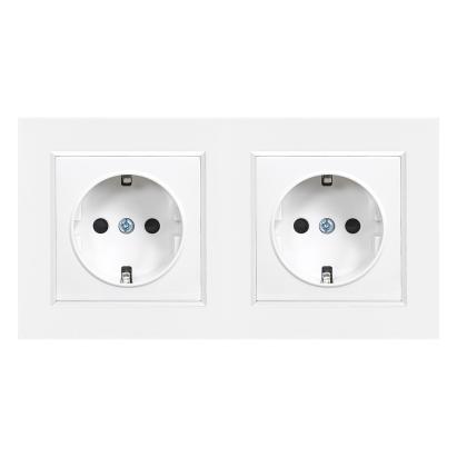 Leziter Priză dublă Nova cu cadru alb Mobalis Homvera