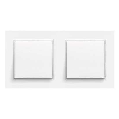 Leziter Întrerupător Nova cu cruce dublă 107 alb cu cadru dublu Mobalis Homvera