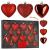 Set globuri decorative in forma de inima, 16 bucati, plastic, 4-7 cm, rosu Household NewTrend